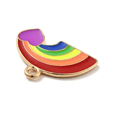 Rainbow Color Alloy Enamel Pendants ENAM-G208-04KCG-1