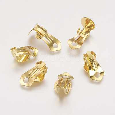 Brass Clip-on Earring Findings KK-H168-G-NF-1