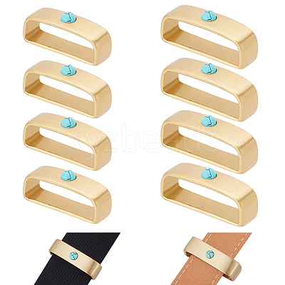 4Pcs 2 Style Brass with Synthetic Turquoise Loop Keepers KK-WR0001-08-1