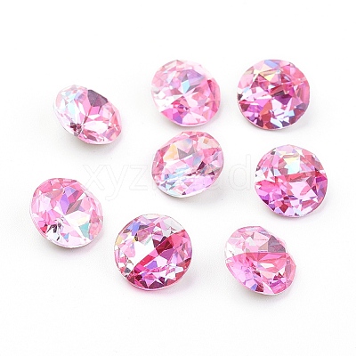 Pointed Back & Back Plated K9 Glass Rhinestone Cabochons RGLA-J012-8mm-209LS-1