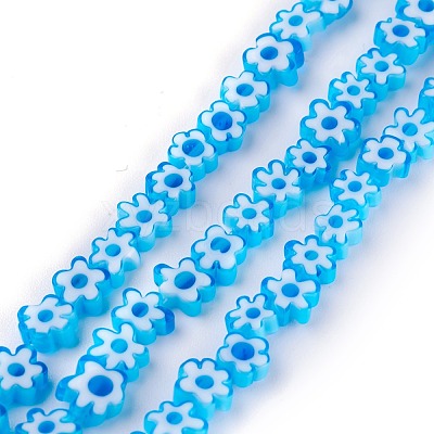 Handmade Millefiori Glass Bead Strands LAMP-J035-8mm-09-1