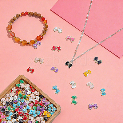 90Pcs 15 Styles Alloy Enamel Charms ENAM-WR0001-23-1