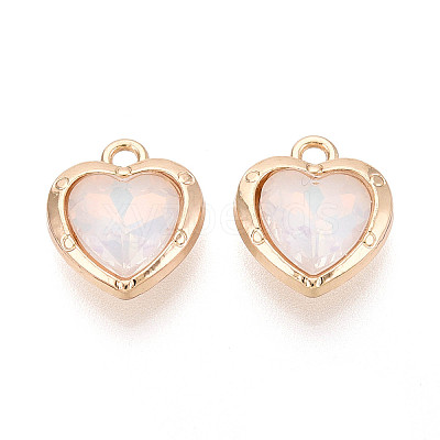 Rack Plating Alloy & Glass Pendants PALLOY-T024-05M-G-1