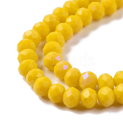 Electroplate Opaque Solid Color Glass Beads Strands EGLA-A034-P4mm-L02-1