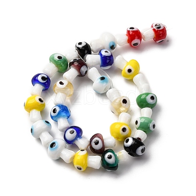 Handmade Evil Eye Lampwork Beads Strands LAMP-S069-01A-06-1