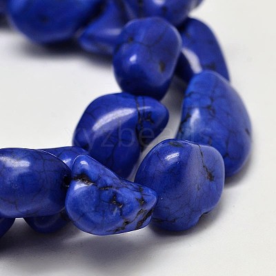 Dyed Nuggets Natural Howlite Beads Strands G-M139-12-A-1