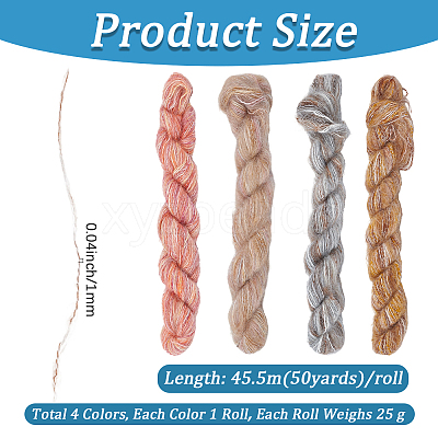 4 Rolls 4 Colors Gradient Mohair Yarn OCOR-CY0004-09A-1