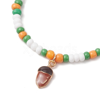 9Pcs Fruit Theme Alloy Enamel Charm Bracelets BJEW-MZ00206-06-1