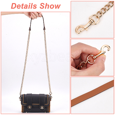 Zinc Alloy Curb Chain Crossbody Bag Straps DIY-WH0430-124A-1