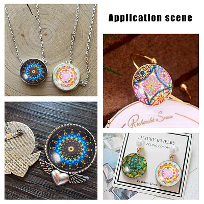 Printed Picture Glass Cabochons GGLA-PH0005-25mm-002-1