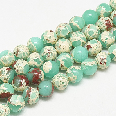 Synthetic Imperial Jasper Beads Strands G-S300-41C-6mm-1