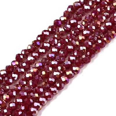 Electroplate Glass Beads Strands EGLA-A044-P1mm-B02-1