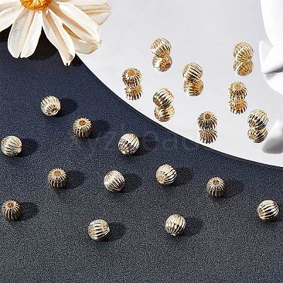 100Pcs Brass Grooved Beads KK-BBC0003-83-1