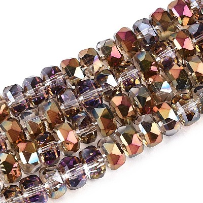 Electroplate Transparent Glass Beads Strands X-EGLA-N022-04A-D03-1