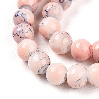 Baking Paint Glass Beads Strands DGLA-N003-6mm-C02-1