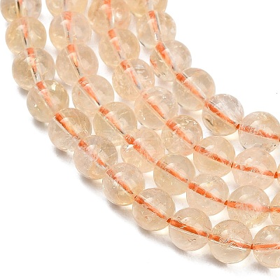 Natural Citrine Beads Strands GG-CBACB71-03-6mm-1