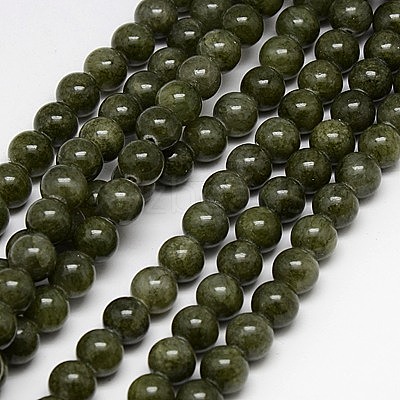 Natural Yellow Jade Beads Strands G-G598-8mm-YXS-26-1