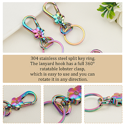 10Pcs Flower Zinc Alloy Swivel Clasps FIND-PH0009-02-1