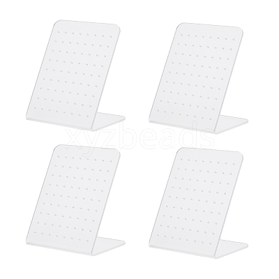 Frosted Slant Back Acrylic Earring Display Stands EDIS-WH0030-16-1
