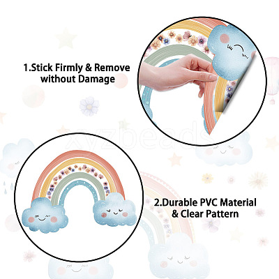 Translucent PVC Self Adhesive Wall Stickers STIC-WH0015-365-1