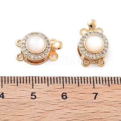 Brass Micro Pave Clear Cubic Zirconia Box Clasps KK-B125-04G-1