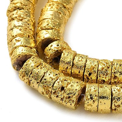 Electroplated Natural Lava Rock Beads Strands G-I360-A01-01-1