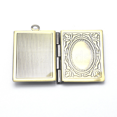 Brass Locket Pendants KK-P141-55-NR-1