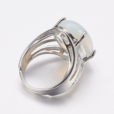 Opalite Wide Band Finger Rings RJEW-K224-A09-1
