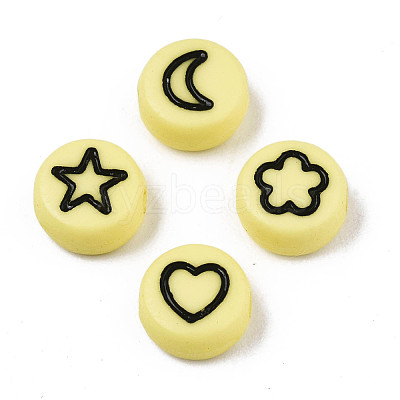 Opaque Acrylic Beads MACR-N008-33F-1