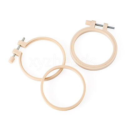 Plastic Imitation Bamboo Cross Stitch Embroidery Hoops TOOL-TADJ0001-03A-1