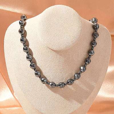 Round Twist Synthetic Non-Magnetic Hematite Beaded Necklaces NJEW-R020-04-1