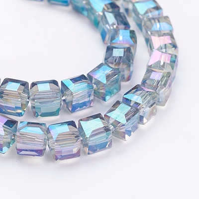 Electroplate Glass Bead Strands EGLA-R064-6mm-09-1