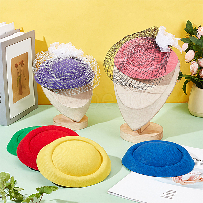 6Pcs 6 Colors Velvet Cloth Mini Hat Fascinator Base AJEW-NB0005-97-1