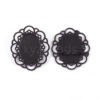 Zinc Alloy Brooch Findings PALLOY-WH0066-23E-1