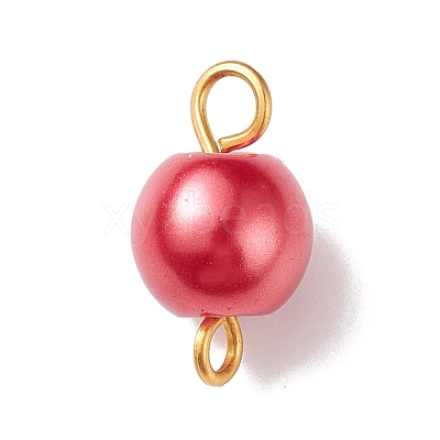 Glass Imitation Pearl Connector Charms PALLOY-JF01881-05-1