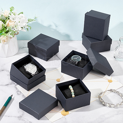 Cardboard Jewelry Watch Storage Gift Box CON-WH0092-67B-1