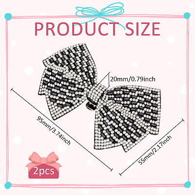 2Pcs Cloth with Rhinestone Shoe Buckle Clips FIND-FH0008-78B-1