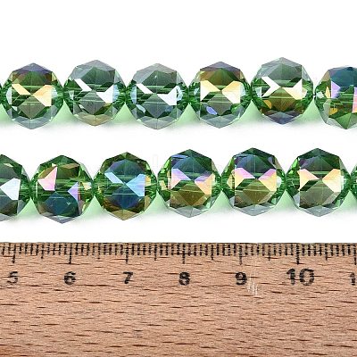 Electroplate Transparent Glass Beads Strands EGLA-ZX001-01A-02-1