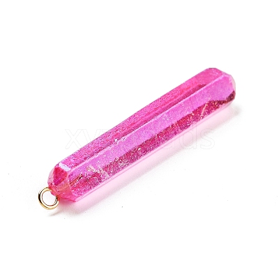 Electroplated Natural Quartz Pendants G-P315-B01-05G-1