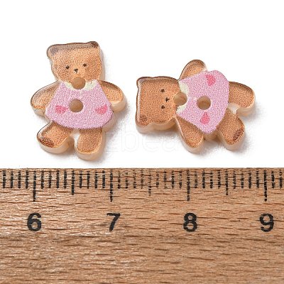 2-Hole Printed Opaque Resin Buttons LS-RE-CBAD26B-24-1