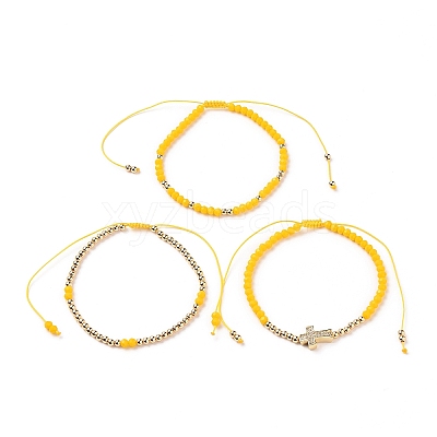 Adjustable Nylon Cord Braided Bead Bracelets Sets BJEW-JB05735-04-1