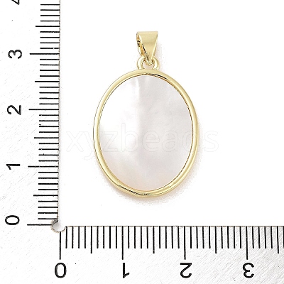 Rack Plating Brass Pave Shell Pendants KK-Z064-28G-09-1