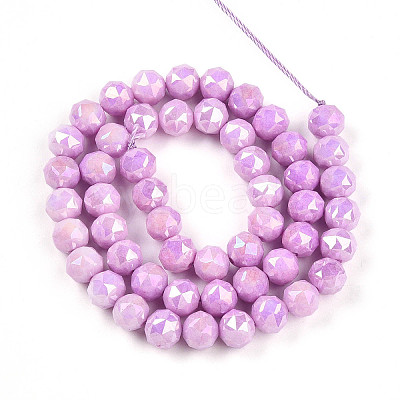 Anti-Tarnish Electroplate Glass Beads Strands X-GLAA-N010-8mm-10-1