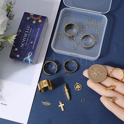 DIY Charm Finger Ring Making Kit DIY-SC0023-59-1
