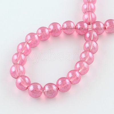 Transparent Spray Painted Glass Bead Strands X-DGLA-R050-8mm-06-1