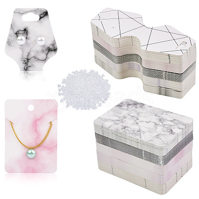 Marble Pattern Paper Necklace & Earring Display Cards DIY-YS0001-26-1