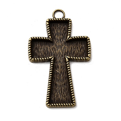 Tibetan Style Pendant Cabochon Enamel Settings LS-TIBEP-4479-AB-LF-1