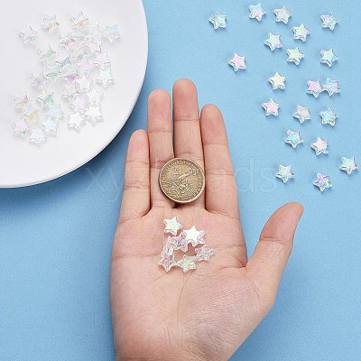 Eco-Friendly Transparent Acrylic Beads TACR-YW0001-01A-1
