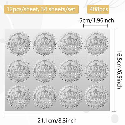 34 Sheets Silver Foil Embossed PET Picture Sticker DIY-WH0528-005-1