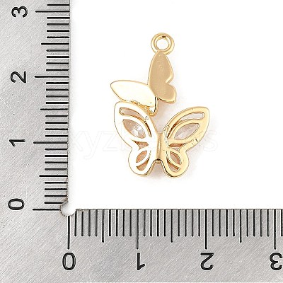 Brass Micro Pave Clear Cubic Zirconia Pendants KK-R219-33G-1